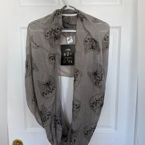 Express Gray Cat Pattern Scarf